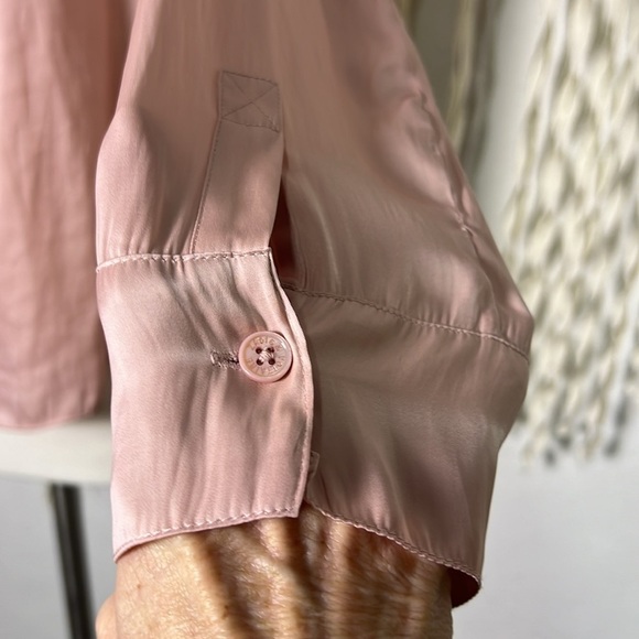 Zadig & Voltaire Pink Tink Satin Long Sleeve Blouse Size Small - Picture 4 of 13